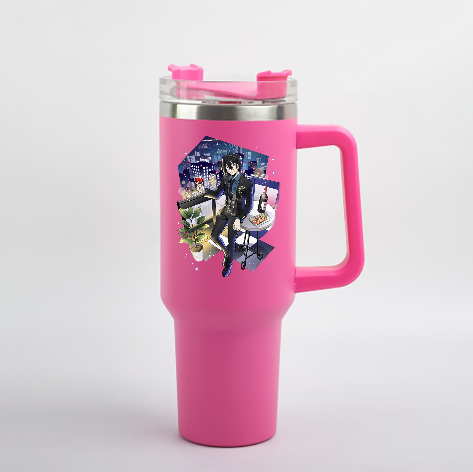 （画像用） 文豪ストレイドッグス Bungo Stray Dogs 1200mL車用タンブラー - クリスタルステッカー（プラスチックストロー付き）